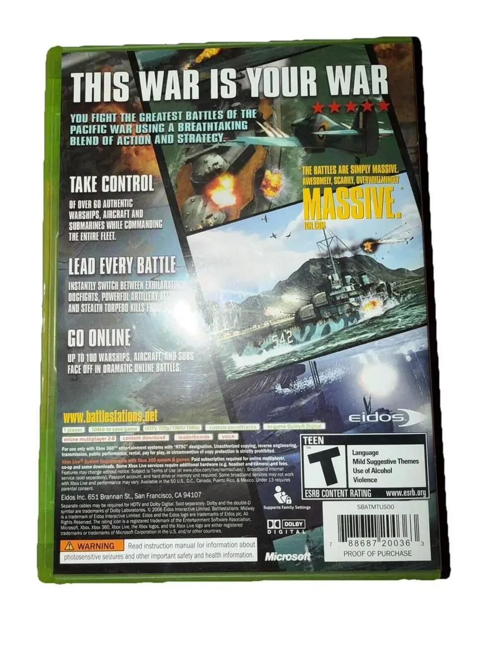 Battlestations Midway Microsoft Xbox 360 2007 With Game Manual VGC